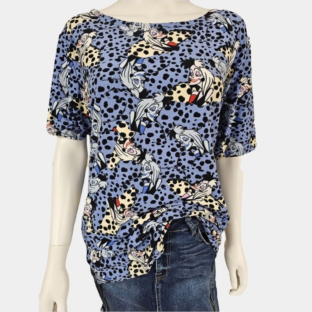 LuLaroe Disney Cruella De Ville Short Sleeve Round Necline Tee Size 3XL